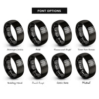 font options for inside engraving on black twin carburetors rings
