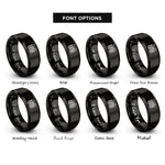 font options for inside engraving on black twin carburetors rings