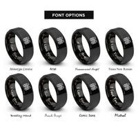 font options for inside engraving on black twin carburetors rings