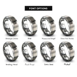 font options for inside engraving on grey twin carburetors rings