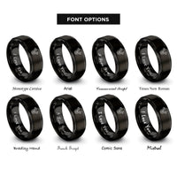 font options for inside engraving on black twin cylinder engine rings