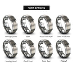 font options for inside engraving on gray twin cylinder engine rings