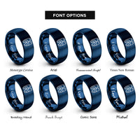 font options for inside engraving on blue twin cylinders manifold rings