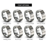 font options for inside engraving on gray twin fin rings