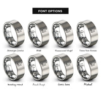 font options for inside engraving on gray twin fin rings