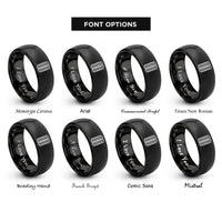 font options for inside engraving on black twin track rings
