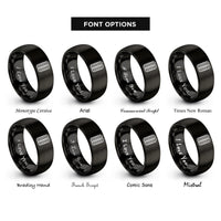 font options for inside engraving on black twin track rings