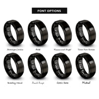 font options for inside engraving on black twin track rings