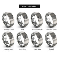 font options for inside engraving on gray twin track rings