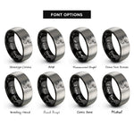 font options for inside engraving on black & grey twin turbo rings