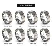 font options for inside engraving on grey twin turbo rings