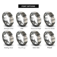 font options for inside engraving on grey twin turbo rings