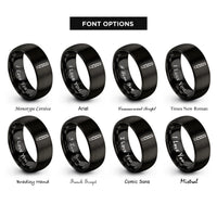 font options for inside engraving on black twist drill bit rings