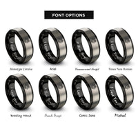 font options for inside engraving on black & silver two headed dragon rings
