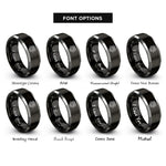font options for inside engraving on black & gray two headed dragon rings