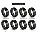 font options for inside engraving on black two headed dragon rings