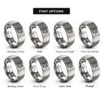 font options for inside engraving on gray two headed dragon rings