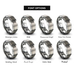 font options for inside engraving on gray two headed dragon rings