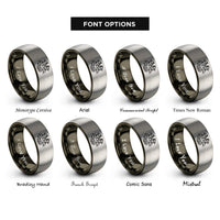 font options for inside engraving on gunmetal & gray two headed dragon rings
