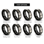 font options for inside engraving on black & gray two post lift rings