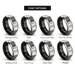 font options for inside engraving on black & gray two post lift rings