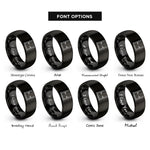 font options for inside engraving on black two post lift rings