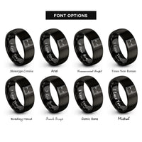 font options for inside engraving on black two post lift rings