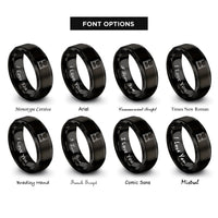 font options for inside engraving on black two post lift rings