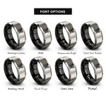font options for inside engraving on black & gray two ravens rings