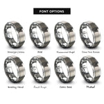 font options for inside engraving on gray two ravens rings