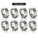 font options for inside engraving on silver tybee light rings