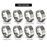 font options for inside engraving on silver tybee light rings