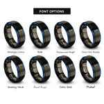 font options for inside engraving on gunmetal & blue tybee light rings
