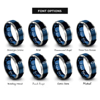 font options for inside engraving on blue & grey type a connector rings