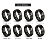 font options for inside engraving on black typescript rings