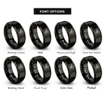 font options for inside engraving on black typescript rings