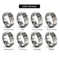 font options for inside engraving on silver typescript rings