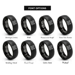 font options for inside engraving on black typewriter rings
