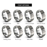 font options for inside engraving on gray typewriter rings