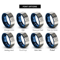 font options for inside engraving on blue & gray typing bubble rings