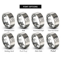 font options for inside engraving on gray typing bubble rings