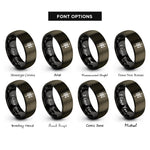 font options for inside engraving on gunmetal & black uath ogham stave rings