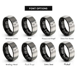 font options for inside engraving on black & gray udu drum rings