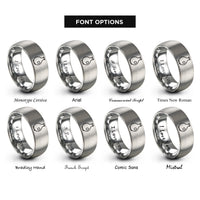 font options for inside engraving on grey udu drum rings
