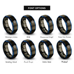 font options for inside engraving on gunmetal & blue ufo rings