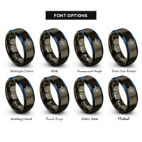 font options for inside engraving on gunmetal & blue ufo rings