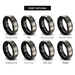 font options for inside engraving on black & gray uk rings