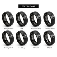 font options for inside engraving on black uk rings