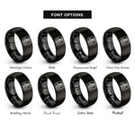 font options for inside engraving on black uk rings