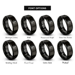 font options for inside engraving on black uk rings